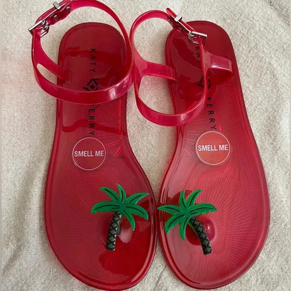 Katy Perry The Geli Sandal Red with Palm Tree NEW Size 6 - Picture 2 of 9